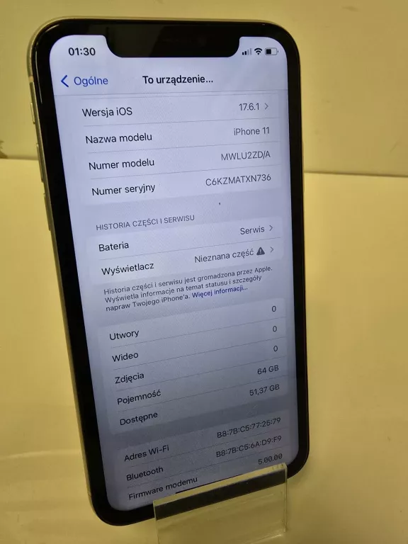 TELEFON IPHONE 11 64 GB 71%BAT SOLO