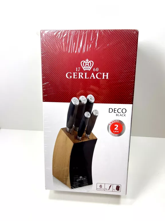 GERLACH KOMPLET BLOK NOŻY DECO BLACK 991A ZESTAW 6 ELEMENTÓW / ZAFOLIOWANY