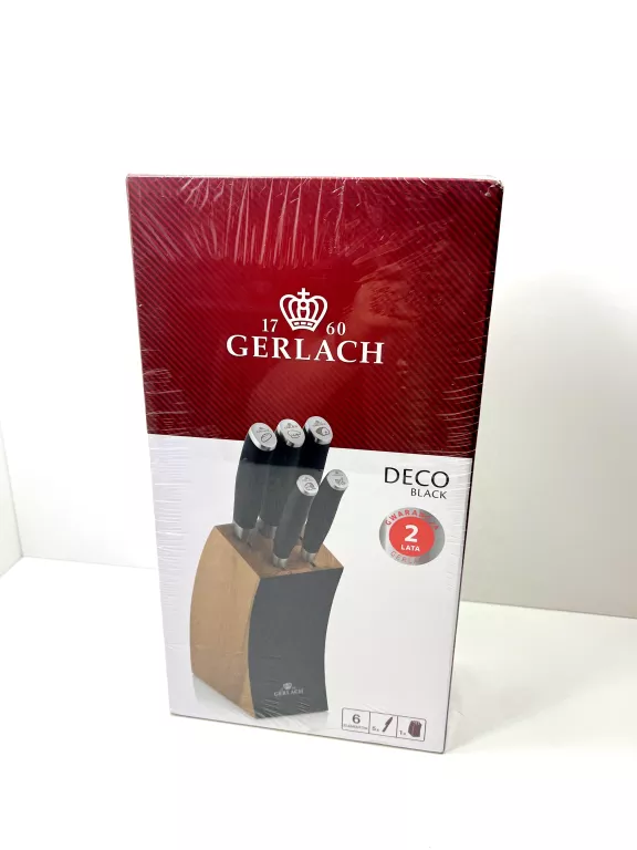 GERLACH KOMPLET BLOK NOŻY DECO BLACK 991A ZESTAW 6 ELEMENTÓW / ZAFOLIOWANY