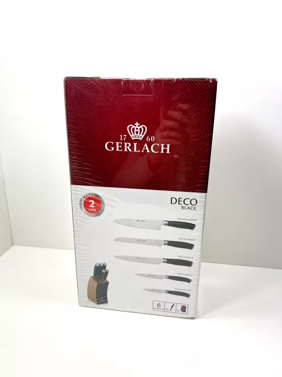 GERLACH KOMPLET BLOK NOŻY DECO BLACK 991A ZESTAW 6 ELEMENTÓW / ZAFOLIOWANY