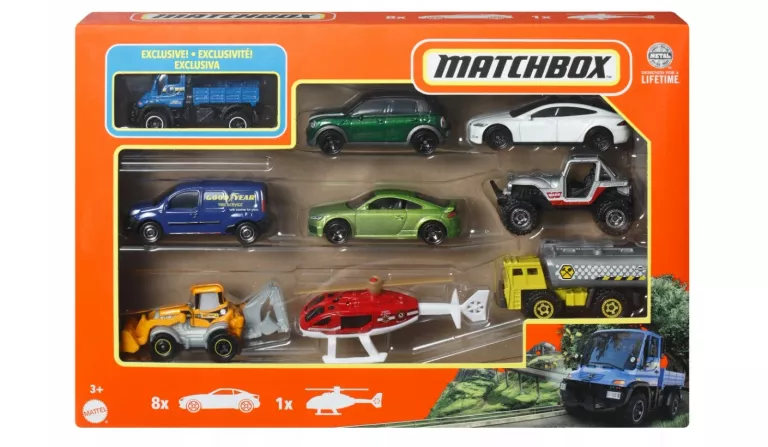 MATCHBOX 9PAK ZESTAW 9 POJAZDÓW PRAWDZIWE MODELE HVT90 X7111