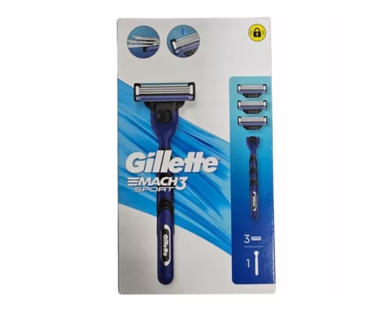 GILLETTE MACH 3 SPORT RĄCZKA + 3 WKŁADY DO MASZYNEK