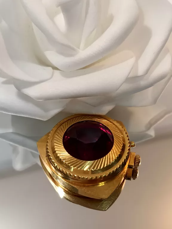 RADZIECKI KIESZONKOWY ZEGAREK ZARIA 21 JEWELS ZŁOTY KOLOR RÓŻOWY KAMIEN
