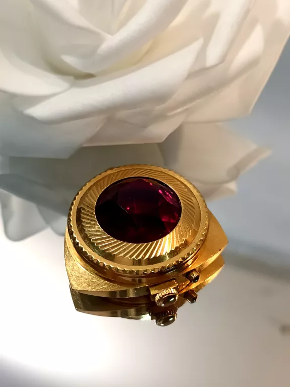 RADZIECKI KIESZONKOWY ZEGAREK ZARIA 21 JEWELS ZŁOTY KOLOR RÓŻOWY KAMIEN
