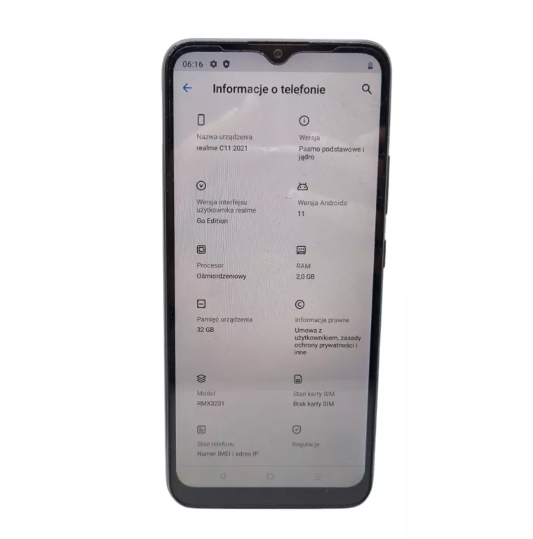 TELEFON REALME C11 2021 2 GB / 32 GB 3G SZARY