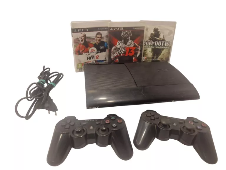 KONSOLA PS3 SLIM 500GB + GRY 3SZT 2X PAD OKABLOWANIE