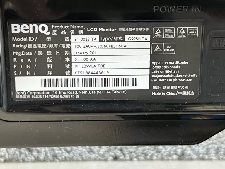 MONITOR BENQ ET-0025-TA
