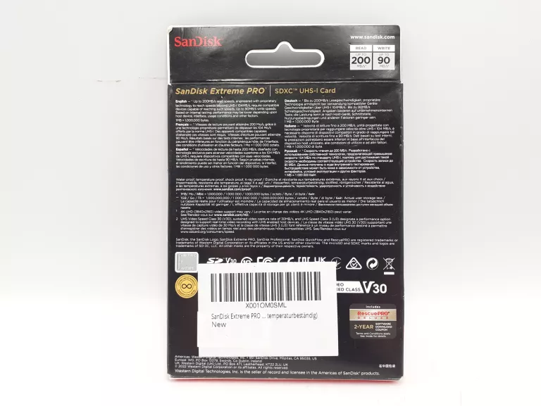KARTA PAMIĘCI SANDISK SDXC 64GB EXTREME PRO 200 / 90 MB/S