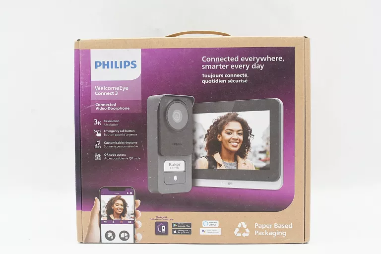 PHILIPS WELCOMEEYE CONNECT 3 ZESTAW WIDEODOMOFONOWY 2-ŻYŁ WI-FI DOTYKOWY