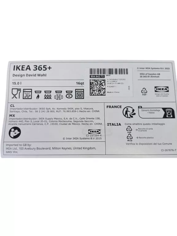 GARNEK Z POKRYWĄ 15L IKEA 365+