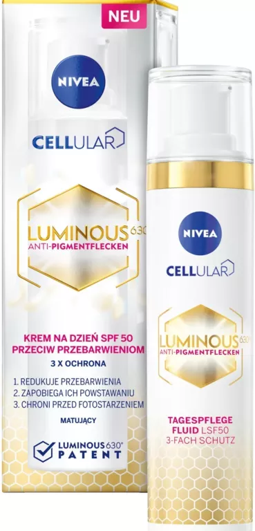 NIVEA CELLULAR LUMINOUS 630 KREM NA PRZEBARWIENIA PLAMY Z FILTREM SPF50