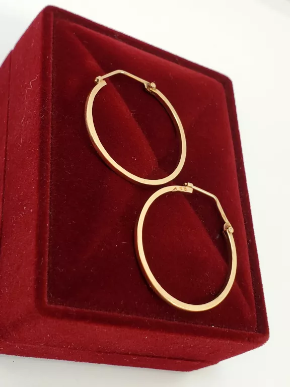 ZŁOTE KOLCZYKI KOŁA 585 3,42 G ŚREDNICA 28 MM