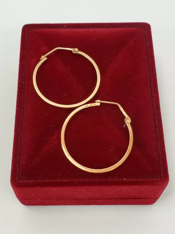 ZŁOTE KOLCZYKI KOŁA 585 3,42 G ŚREDNICA 28 MM