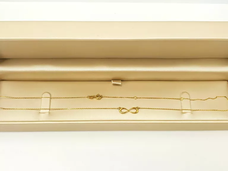 ZŁOTY ŁAŃCUSZEK NIESKOŃCZONOŚĆ 375 1,21 G DŁUGOŚĆ 44 CM