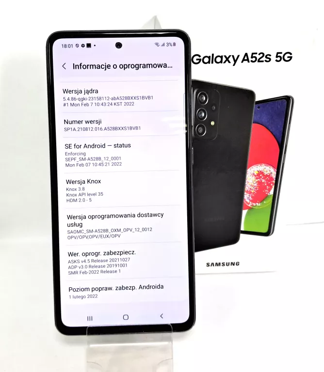 SMARTFON SAMSUNG GALAXY A52S 6 GB / 128 GB 5G CZARNY