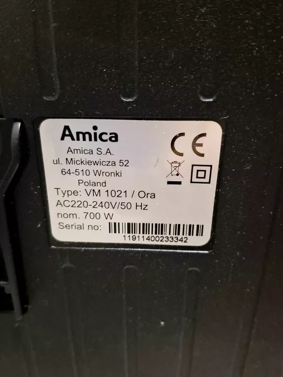 ODKURZACZ WORKOWY AMICA ORA VM 1022