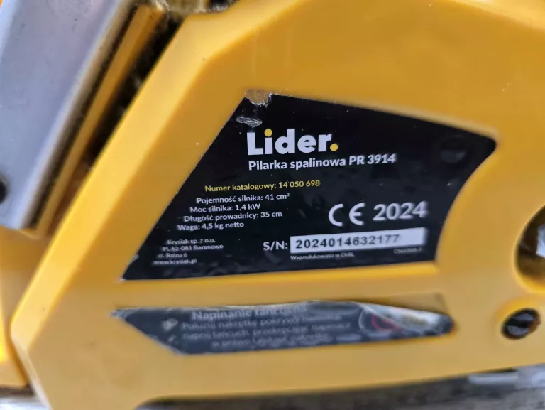 PIŁA PILARKA SPALINOWA LIDER PR3914