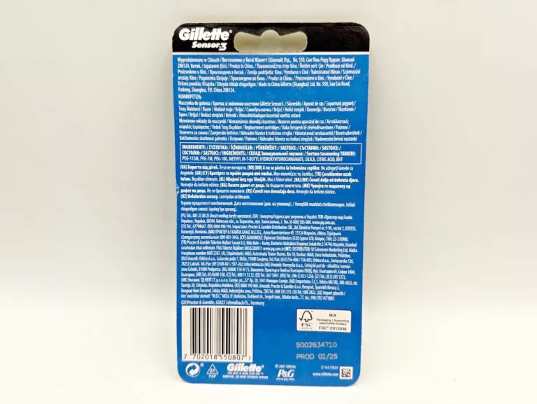 MASZYNKA GILLETTE NA WKŁADY SENSOR3 RACZKA + 6 WKŁADÓW