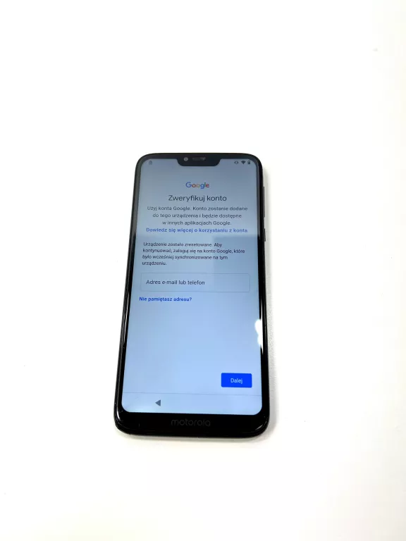MOTOROLA MOTO G7 POWER XT1955 KONTO GOOGLE