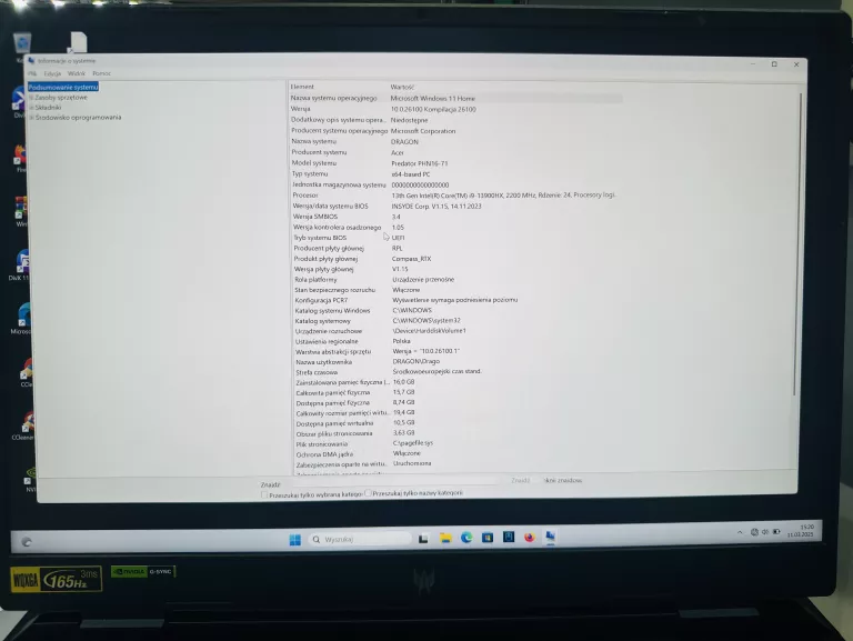 LAPTOP PREDATOR HELIOS NEO PHN16-71 16'' 165HZ I9-13900HX 16GB/1TB RTX4060