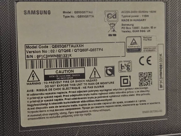 TELEWIZOR SAMSUNG QLED QE65Q67TAU 65" QLED 4K TIZEN