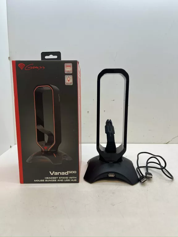 STOJAK UCHWYT NA SŁUCHAWKI MOUSE BUNGEE GENESIS RGB KOMPLET
