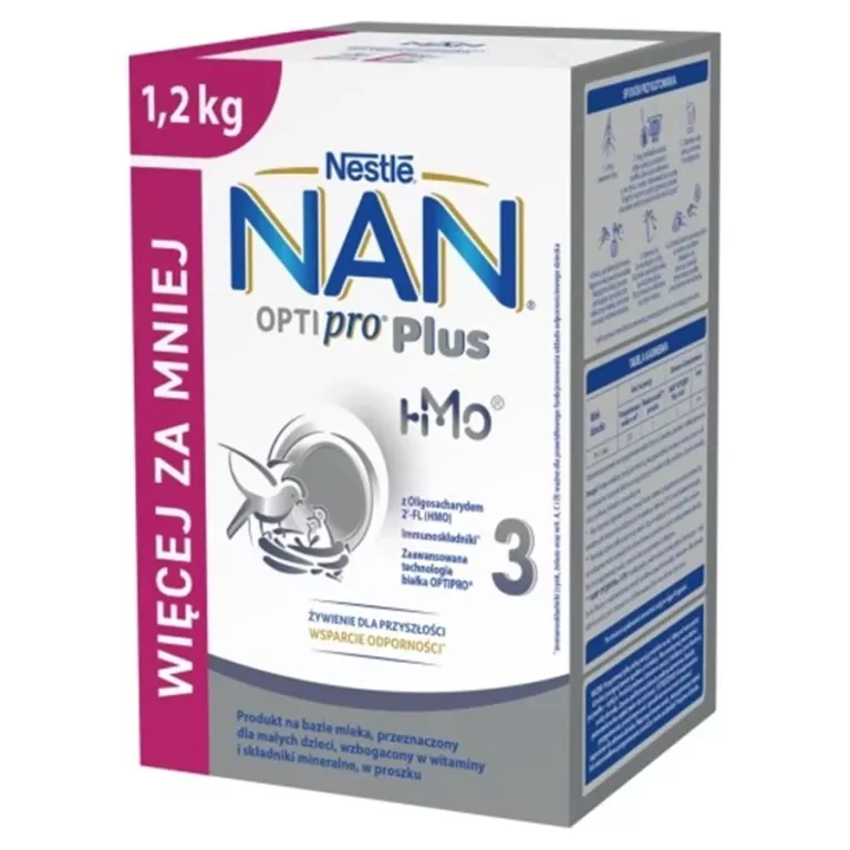 NESTLE NAN OPTIPRO PLUS 3 HM-O, MLEKO MODYFIKOWANE 1,2 KG