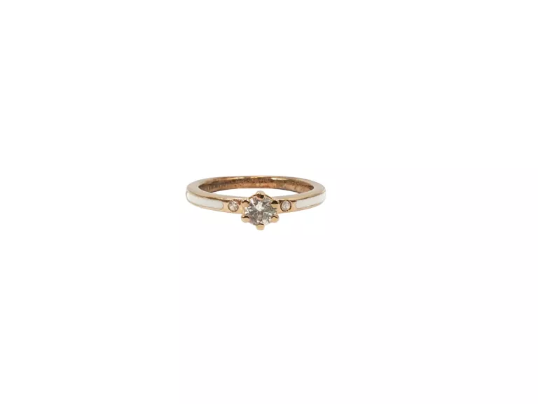 ZŁOTY PIERŚCIONEK BRYLANTY LEUKOSZAFIR 0,35 CT 375 R 5 1,81 G