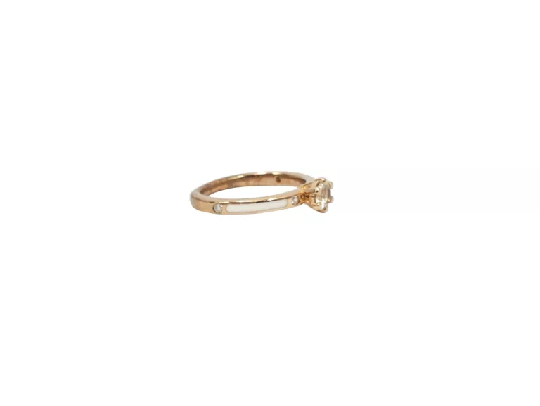ZŁOTY PIERŚCIONEK BRYLANTY LEUKOSZAFIR 0,35 CT 375 R 5 1,81 G