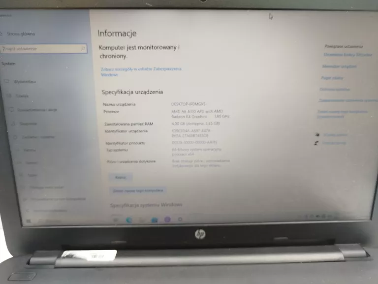 LAPTOP HP TPN-C126 / AMD A6-6310 / 4GB RAM /256GB