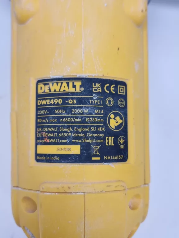 SZLIFIERKA KĄTOWA DEWALT DWE 490