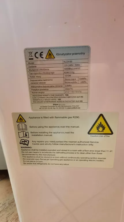 KLIMATYZATOR COLUMBIA VAC KLC9100 PRZENOŚNY WI-FI /*OKAZJA*