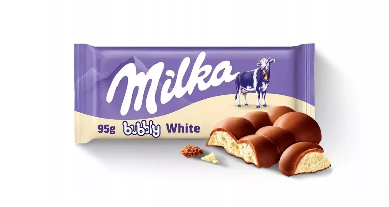 CZEKOLADA MLECZNA MILKA BUBBLY WHITE CZEKOLADA BIAŁA 95G