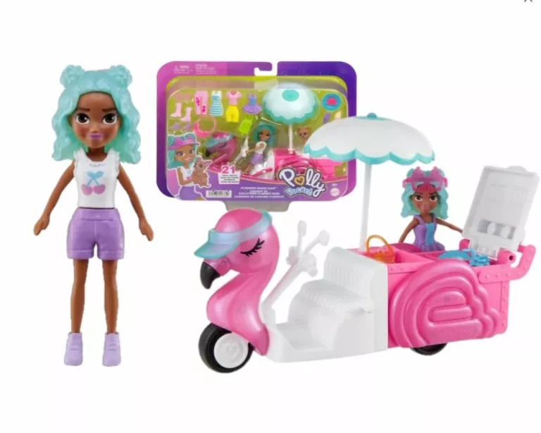 POLLY POCKET FLAMING WÓZEK Z PRZEKĄSKAMI MATTEL HWP24