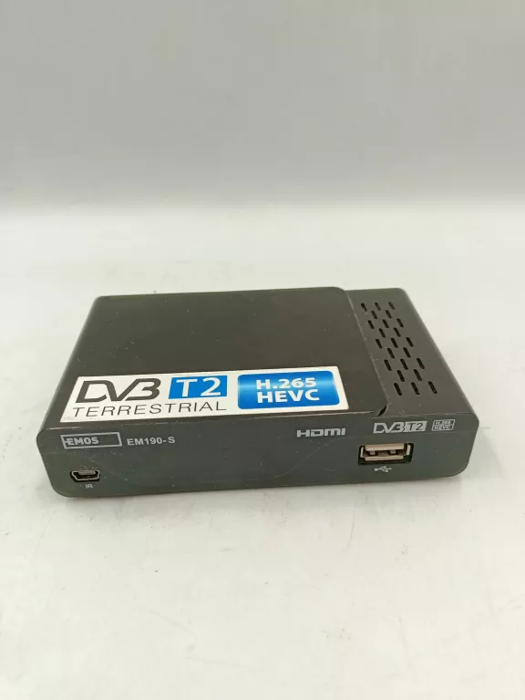 DEKODER DVB-T2 EMOS EM190-S + ZASILACZ+ PILOT