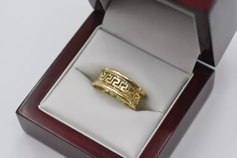 ZŁOTY PIERŚCIONEK GRECKI WZOREK - 14K 585 - R16 2,52G