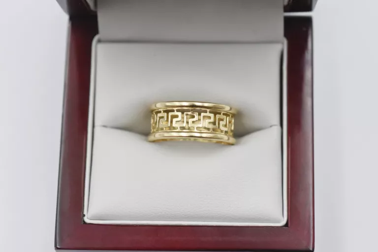 ZŁOTY PIERŚCIONEK GRECKI WZOREK - 14K 585 - R16 2,52G
