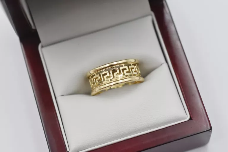 ZŁOTY PIERŚCIONEK GRECKI WZOREK - 14K 585 - R16 2,52G