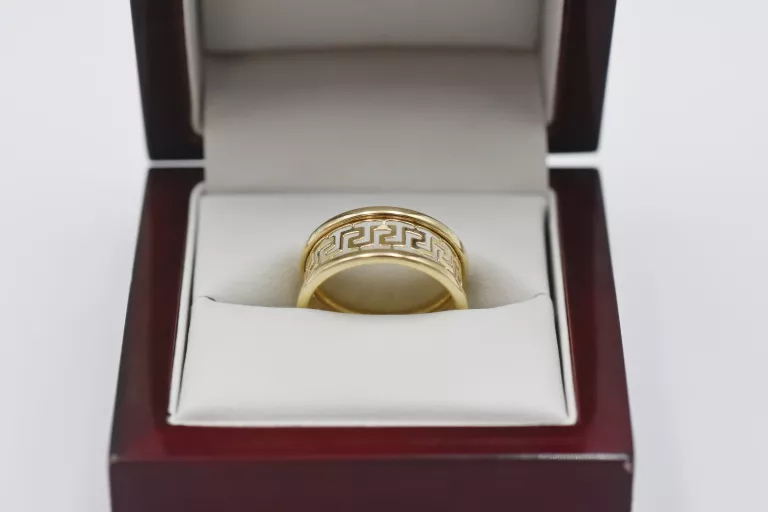 ZŁOTY PIERŚCIONEK GRECKI WZOREK - 14K 585 - R16 2,52G
