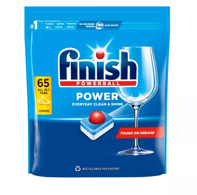 ++ FINISH POWERBALL POWER ALL IN ONE TABLETKI DO ZMYWARKI LEMON 65 SZT. 59