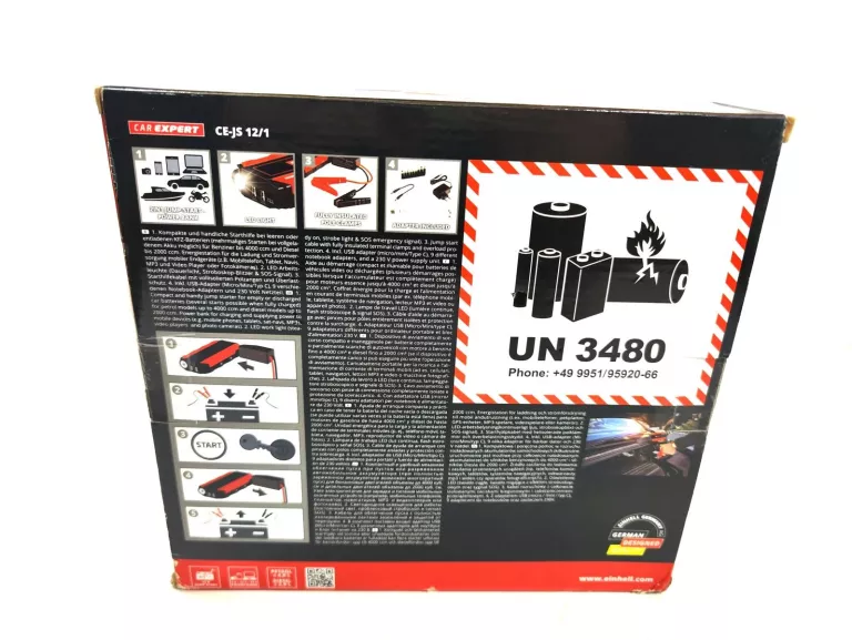 JUMP STARTER, URZĄDZENIE ROZRUCHOWE, POWERBANK CE-JS 12/1 EINHELL