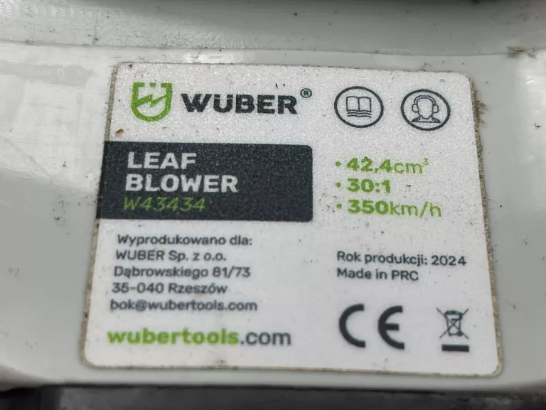 DMUCHAWA DO LIŚCI SPALINOWA WUBER LEAF BLOWER W43434 2024 R.