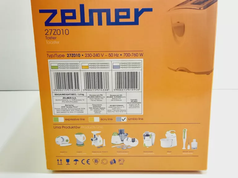 TOSTER ZELMER 27Z010 BIAŁY 700 W