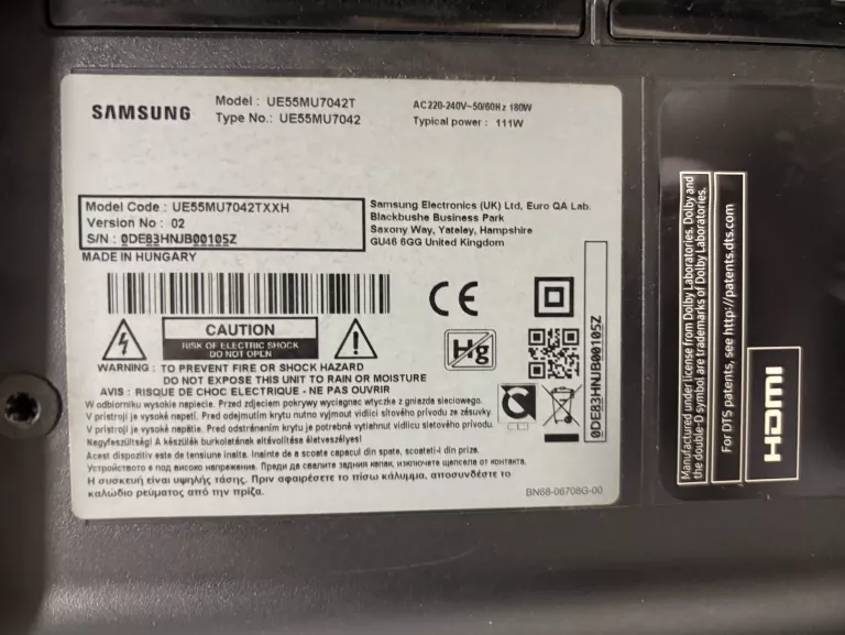 TELEWIZOR SAMSUNG UE55MU7042 55" LED 4K UHD + SAMSUNG ONE CONNECT HU94