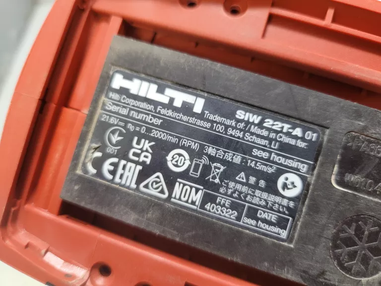 KLUCZ HILTI SIW 22T-A = AKU