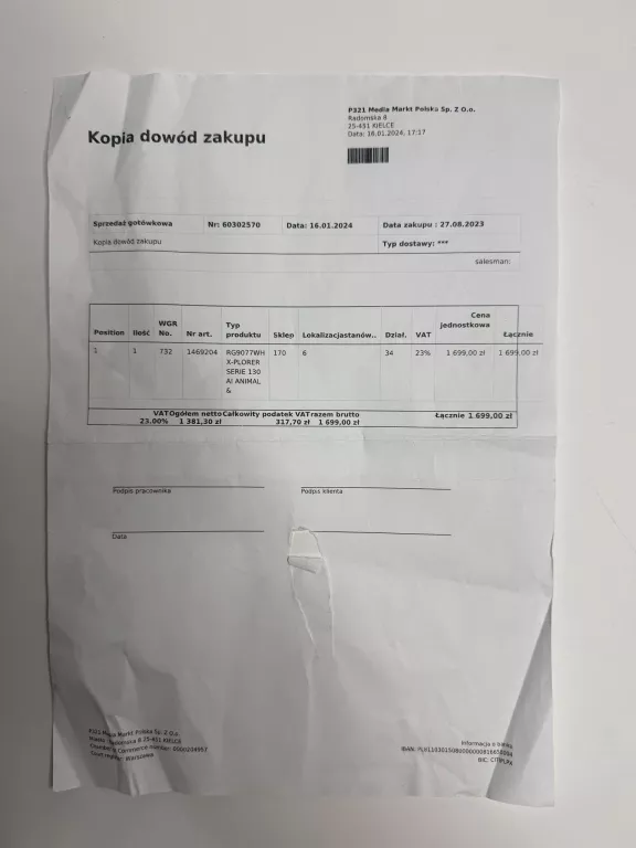 ROBOT SPRZĄTAJĄCY TEFAL XPLORER SERIE 130AL  RG9077WH