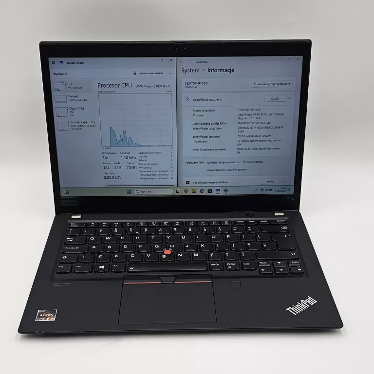 LENOVO THINKPAD T14S GEN 1 AMD RYZEN 5 PRO 16GB RAM 256GBSSD WIN11PRO