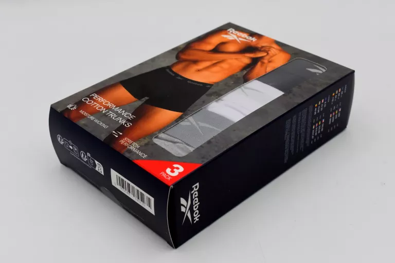 BOKSERKI MĘSKIE BIELIZNA MAJTKI CZARNE REEBOK 3PACK