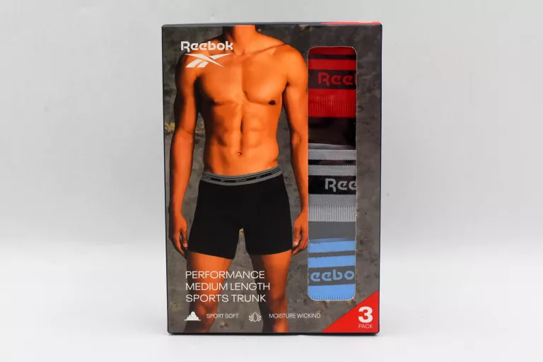 BOKSERKI MĘSKIE BIELIZNA MAJTKI CZARNE REEBOK 3PACK