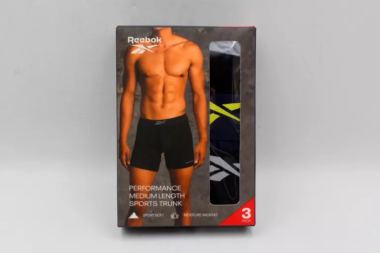 BOKSERKI MĘSKIE BIELIZNA MAJTKI CZARNE REEBOK 3PACK